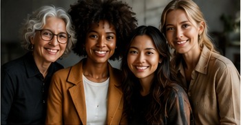 Women of different ages and backgrounds together